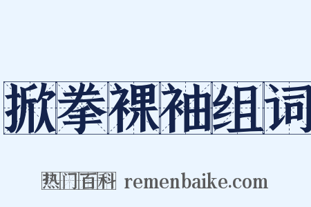 掀拳裸袖组词是什么意思的图片